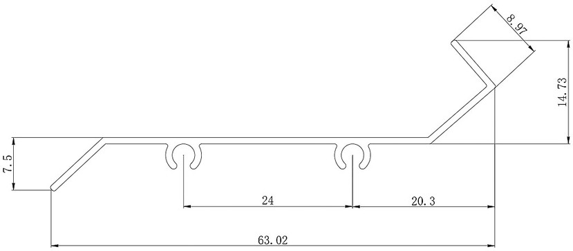 Aluminum air guide vane profile Aluminum air guide vane profile